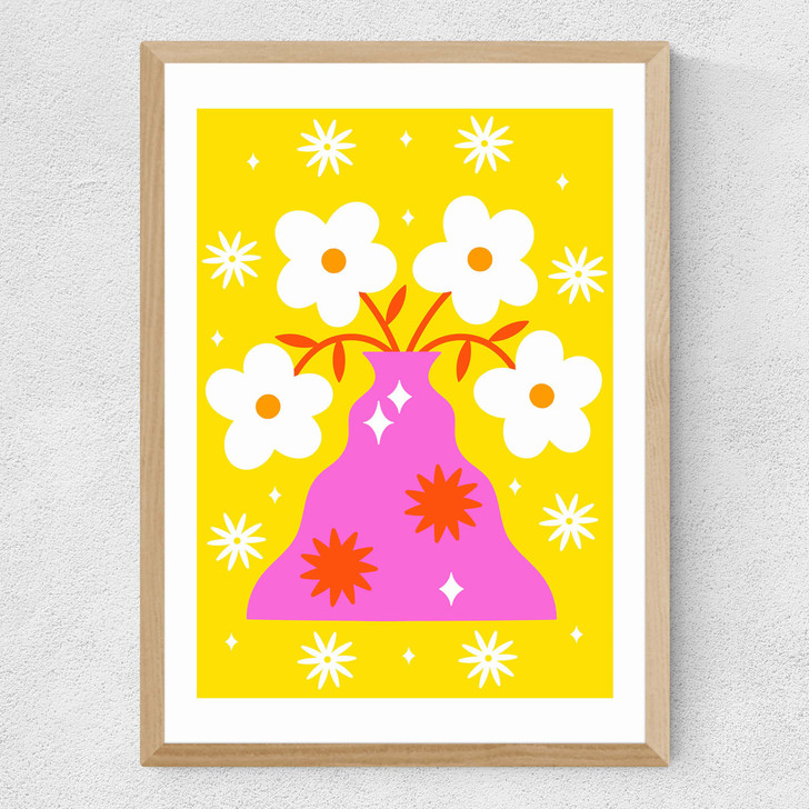 Flowers in my Vase by Ana Jaks Medium Oak Frame
