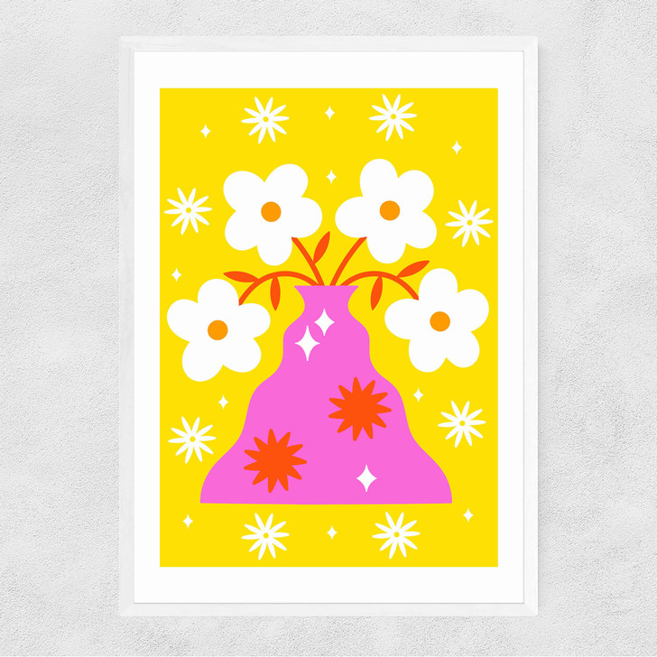 Flowers in my Vase by Ana Jaks Narrow White Frame