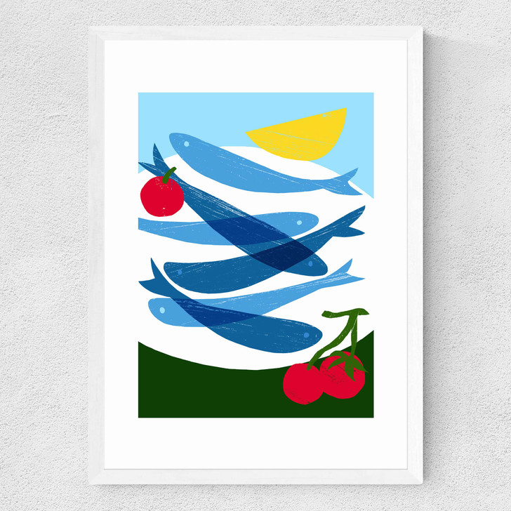 Small Fish Medium White Frame Small Fish Medium White Frame