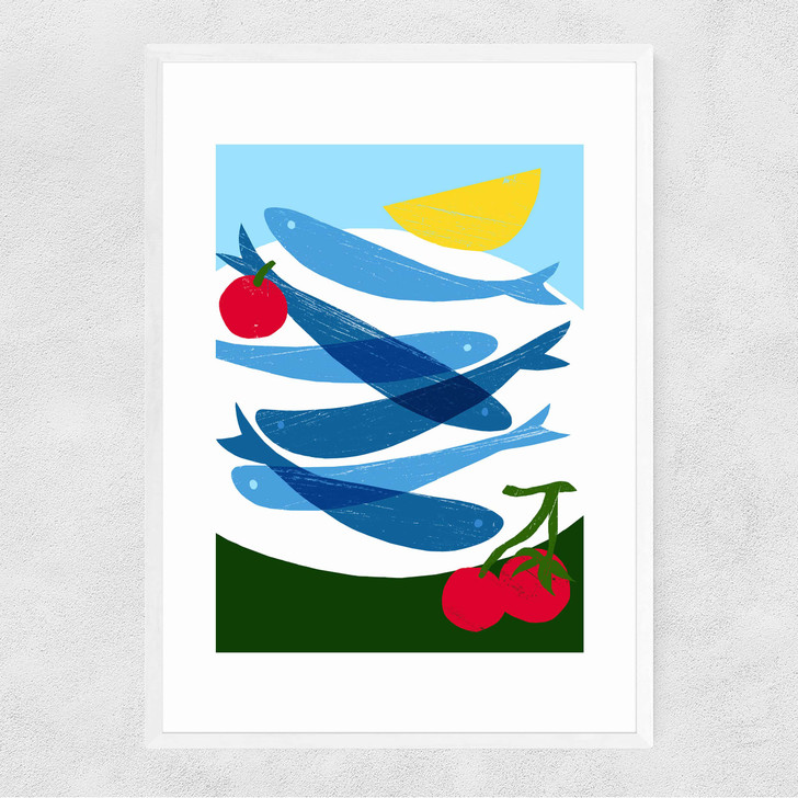 Small Fish Narrow White Frame