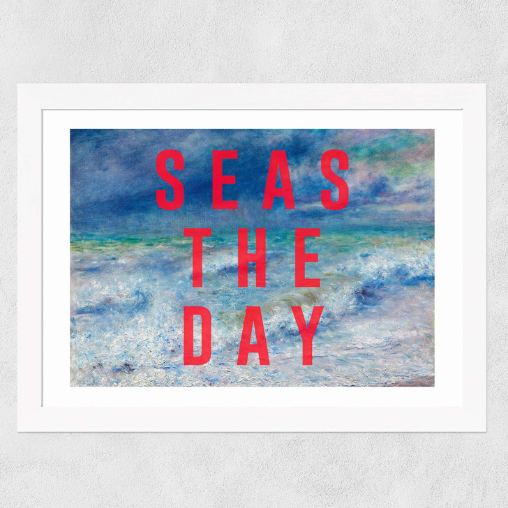 Seas The Day Wide White Frame