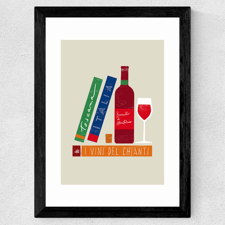 I vini d'Italia Wide Black Frame