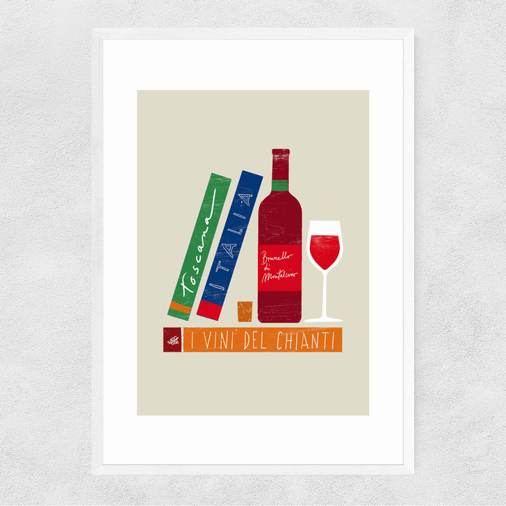 I vini d'Italia Narrow White Frame