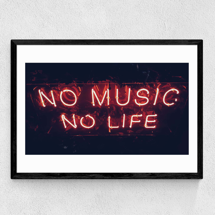 No Music No Life Medium Black Frame