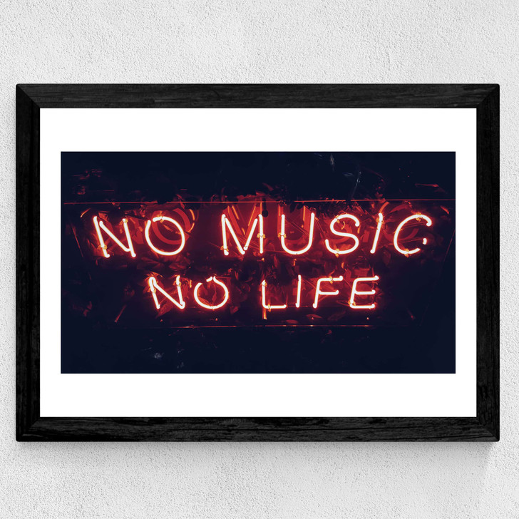 No Music No Life Wide Black Frame