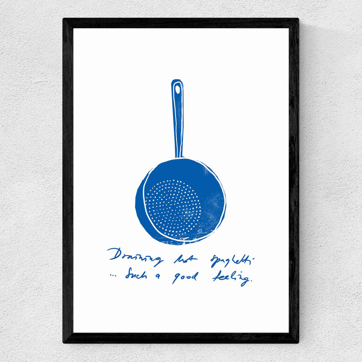 Draining Hot Spaghetti Medium Black Frame
