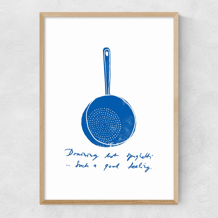 Draining Hot Spaghetti Narrow Oak Frame