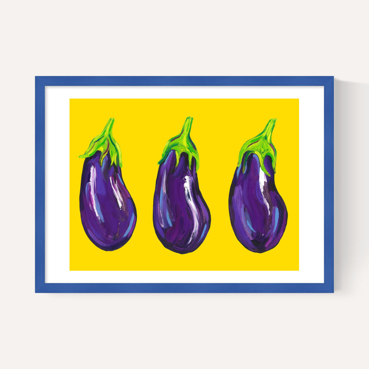 Aubergines on Yellow
