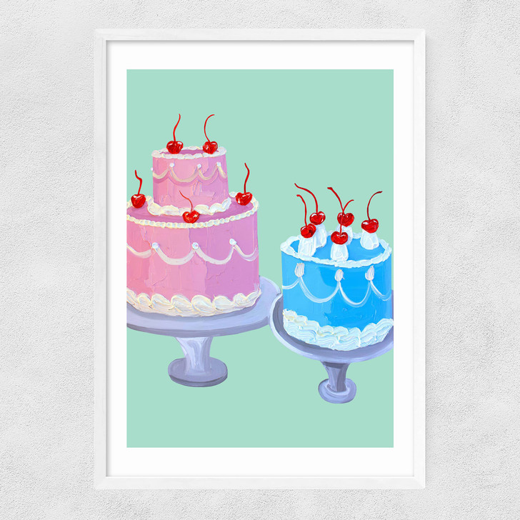 Two Lily Vanillis Narrow White Frame Two Lily Vanillis Narrow White Frame