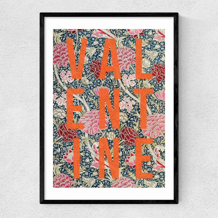Valentine by The 13 Prints Narrow Black Frame Valentine by The 13 Prints Narrow Black Frame