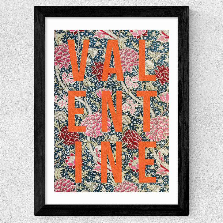 Valentine by The 13 Prints Wide Black Frame Valentine by The 13 Prints Wide Black Frame