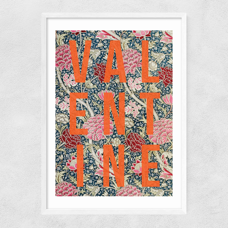 Valentine by The 13 Prints Narrow White Frame Valentine by The 13 Prints Narrow White Frame