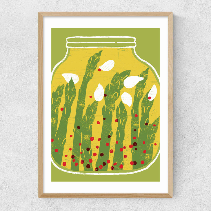 Pickled Asparagus Narrow Oak Frame