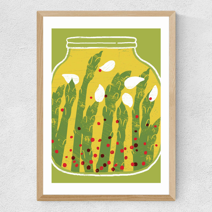 Pickled Asparagus Medium Oak Frame