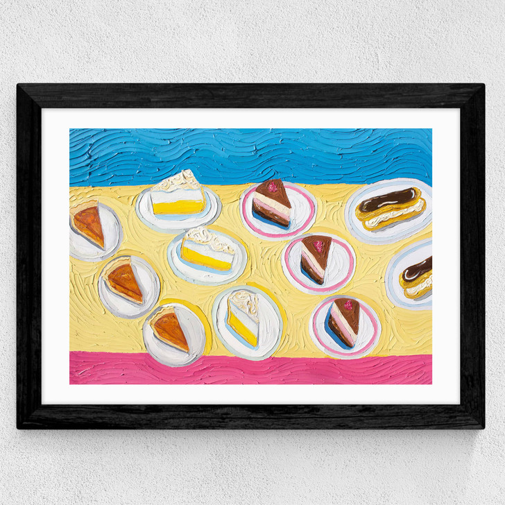 Table of Dessert After Wayne Thiebaud Wide Black Frame Table of Dessert After Wayne Thiebaud Wide Black Frame