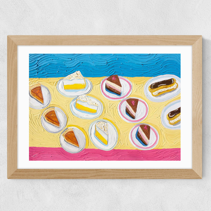 Table of Dessert After Wayne Thiebaud Wide Oak Frame Table of Dessert After Wayne Thiebaud Wide Oak Frame