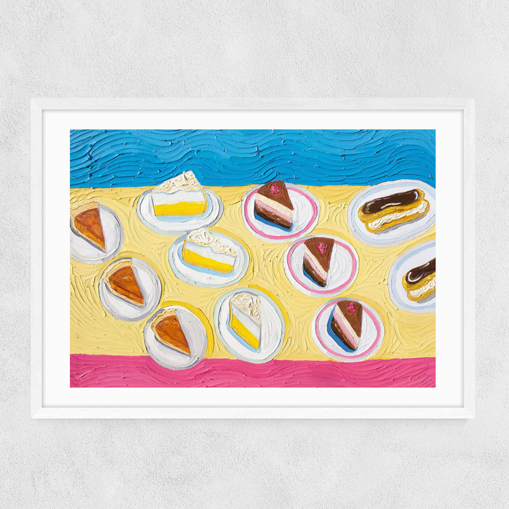 Table of Dessert After Wayne Thiebaud Narrow White Frame