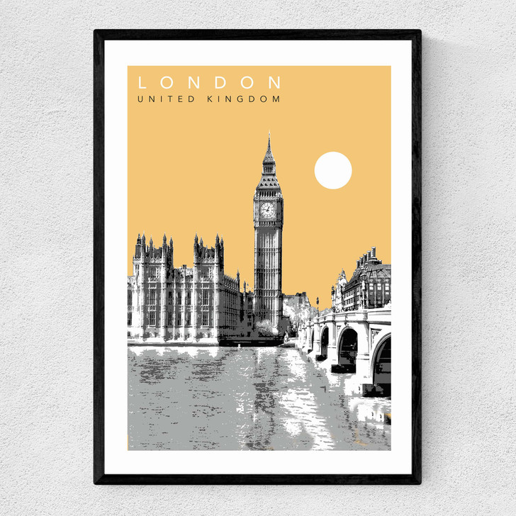 London Cityscape by Becks Norf Design Narrow Black Frame London Cityscape by Becks Norf Design Narrow Black Frame