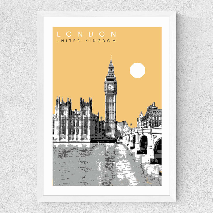 London Cityscape by Becks Norf Design Medium White Frame London Cityscape by Becks Norf Design Medium White Frame
