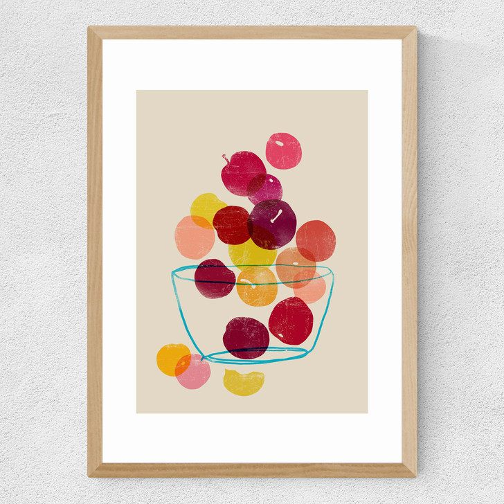 Plums Medium Oak Frame Plums Medium Oak Frame