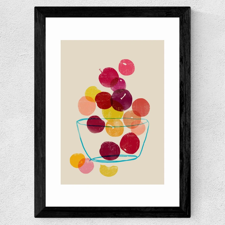 Plums Wide Black Frame