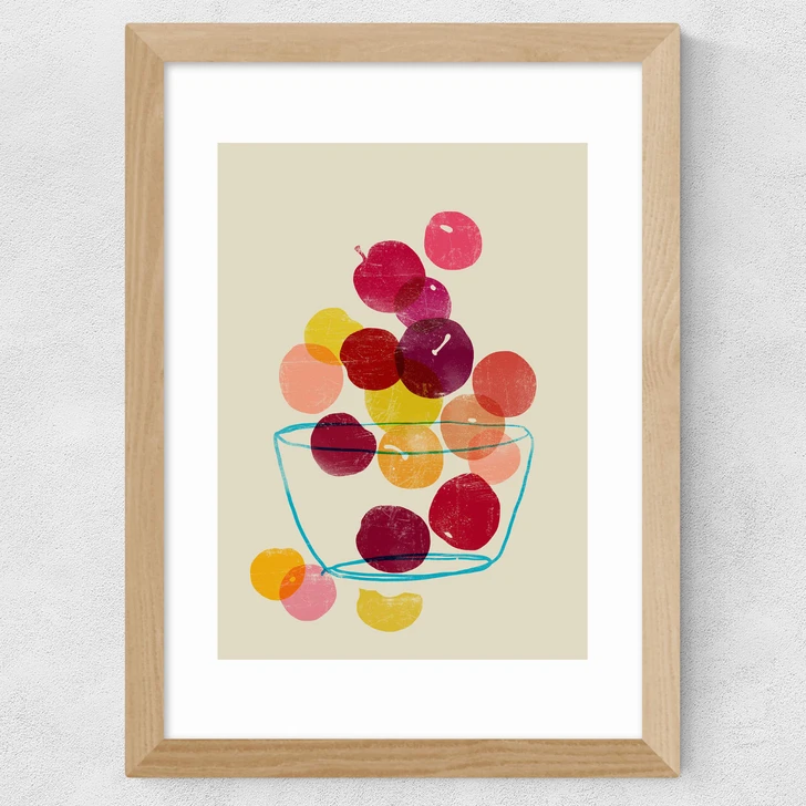 Plums Wide Oak Frame