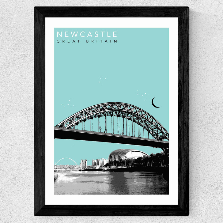 Newcastle Quayside Cityscape Wide Black Frame Newcastle Quayside Cityscape Wide Black Frame