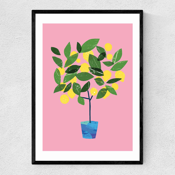 Meyer Lemon Tree Narrow Black Frame