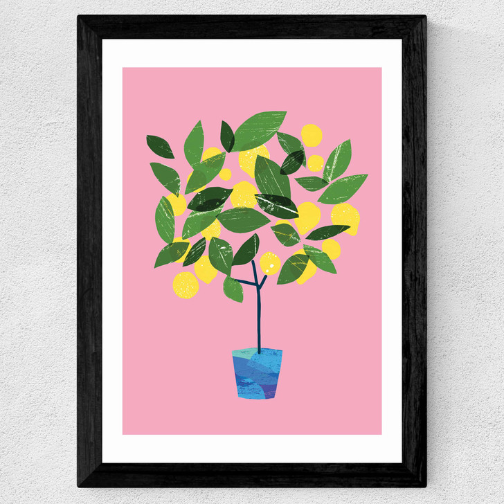 Meyer Lemon Tree Wide Black Frame