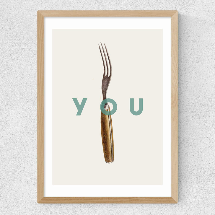 Fork You Medium Oak Frame