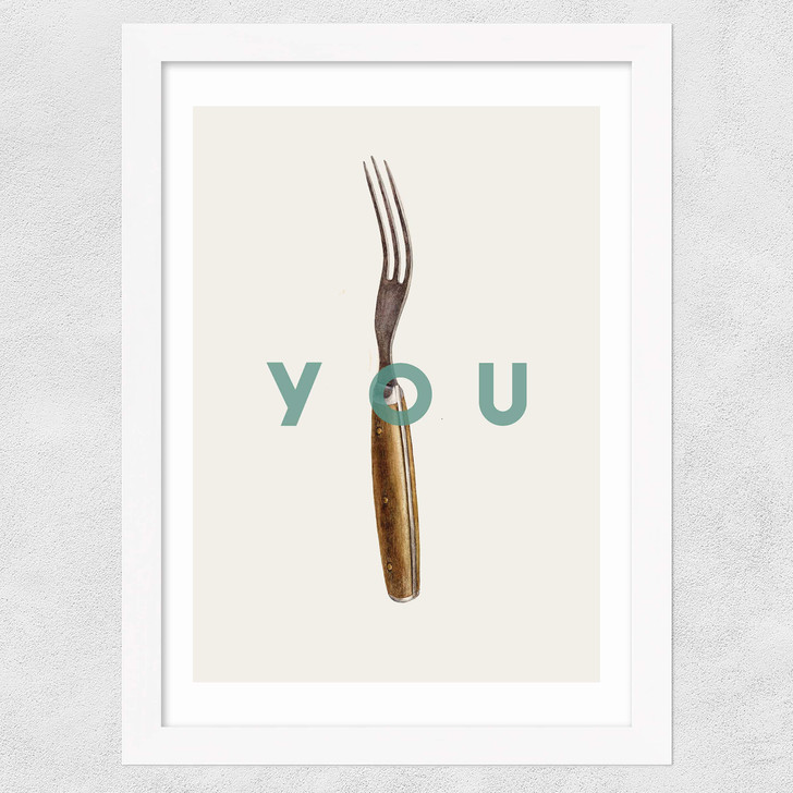 Fork You Wide White Frame