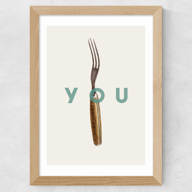 Fork You Wide Oak Frame