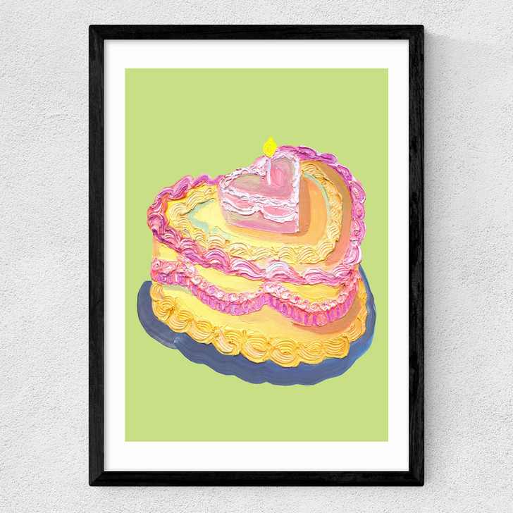 Heart Cake Medium Black Frame
