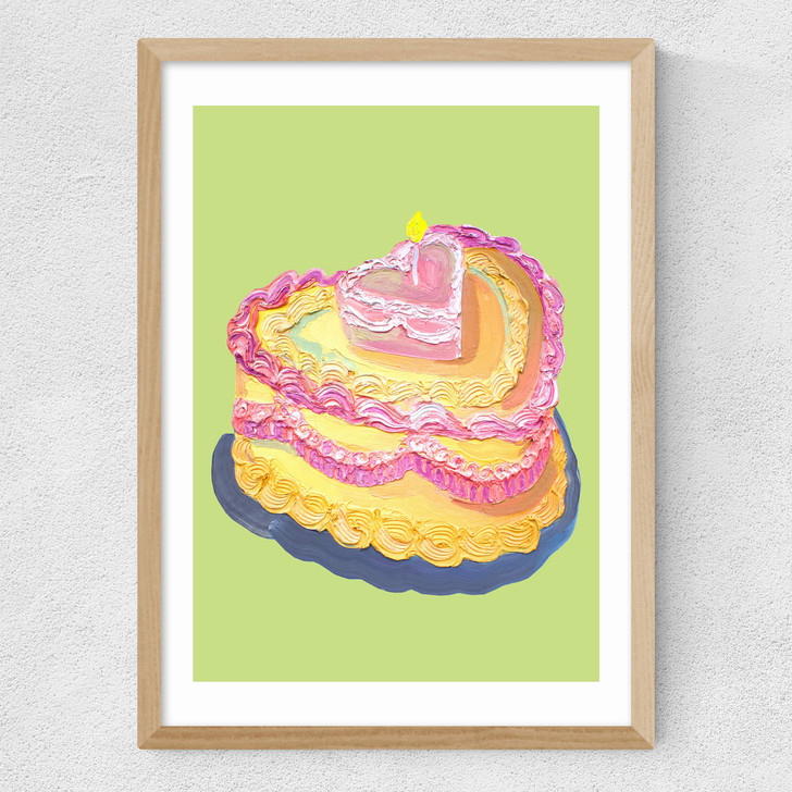 Heart Cake Medium Oak Frame