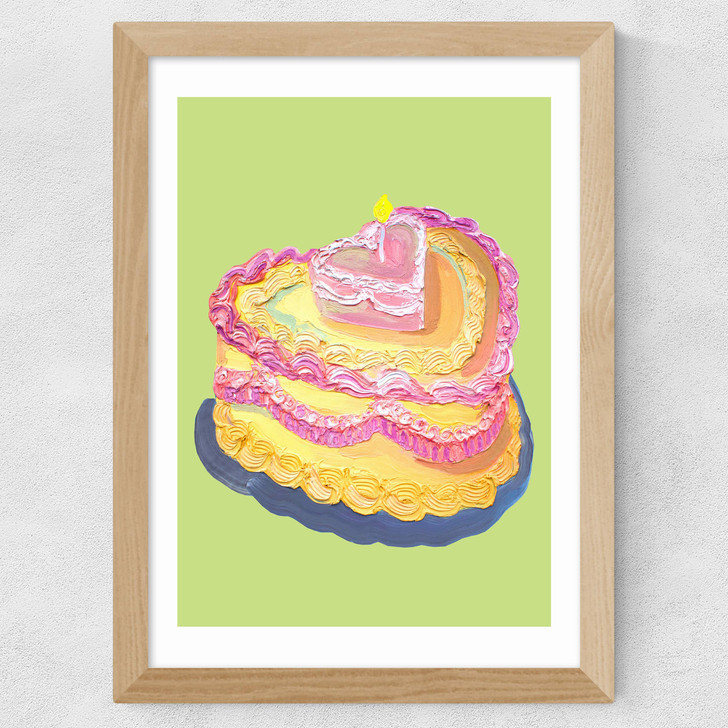 Heart Cake Wide Oak Frame