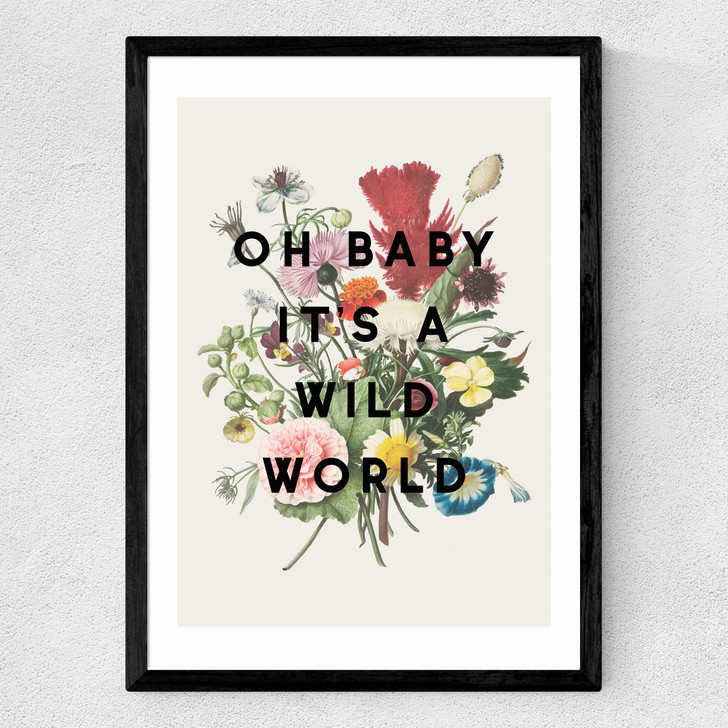 Oh Baby It's A Wild World Medium Black Frame Oh Baby It's A Wild World Medium Black Frame