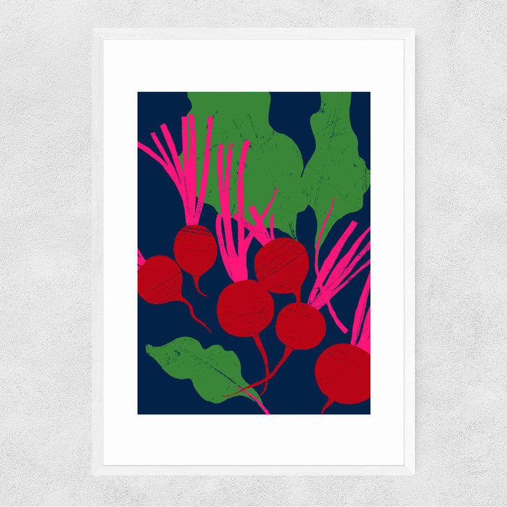 Beetroot Narrow White Frame