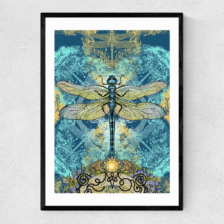 Spirited Dragonfly Narrow Black Frame