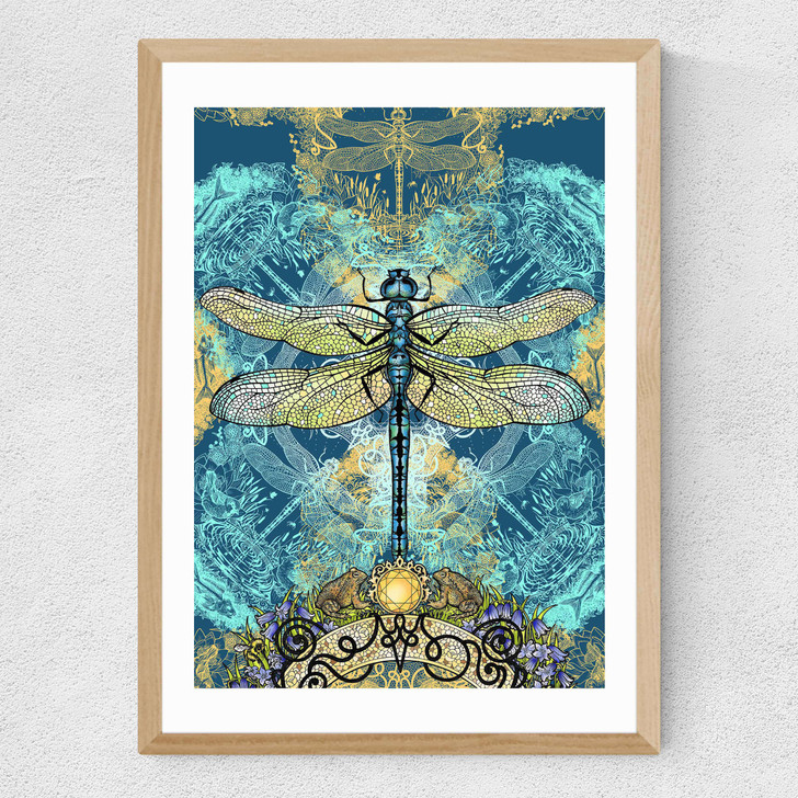 Spirited Dragonfly Medium Oak Frame