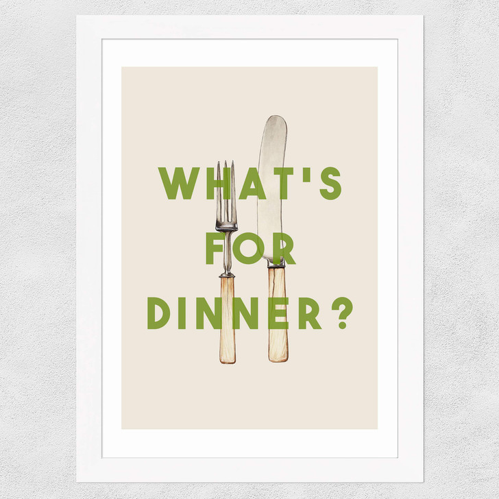 What's For Dinner? Wide White Frame What's For Dinner? Wide White Frame