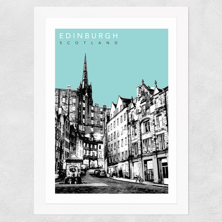 Edinburgh Cityscape Wide White Frame Edinburgh Cityscape Wide White Frame