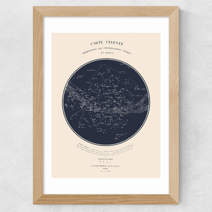 Carte du Ciel by Aster Wide Oak Frame