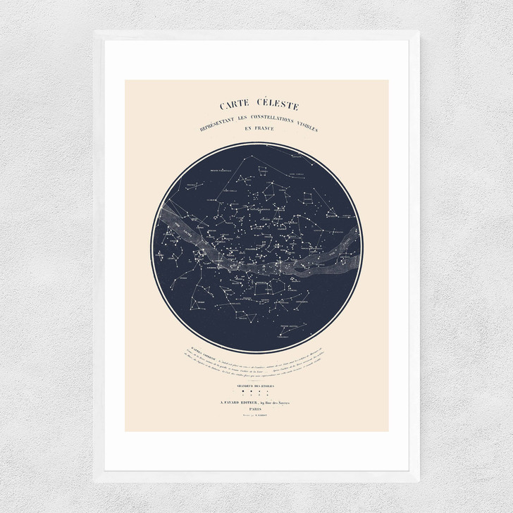 Carte du Ciel by Aster Narrow White Frame