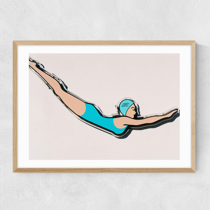 Palm Springs Dive Narrow Oak Frame