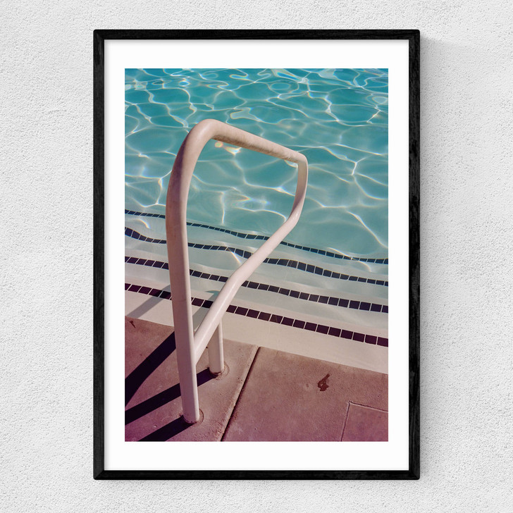Palm Springs Pool Day IV Narrow Black Frame