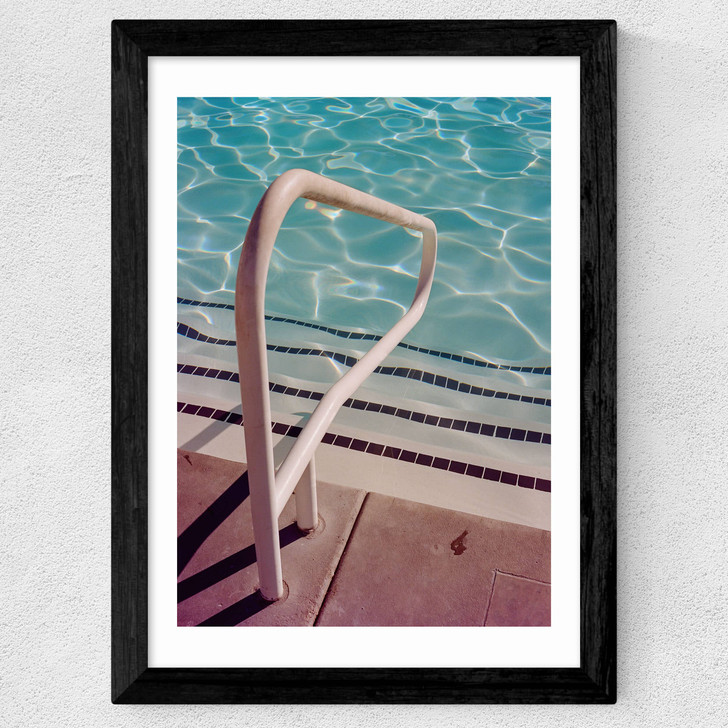 Palm Springs Pool Day IV Wide Black Frame