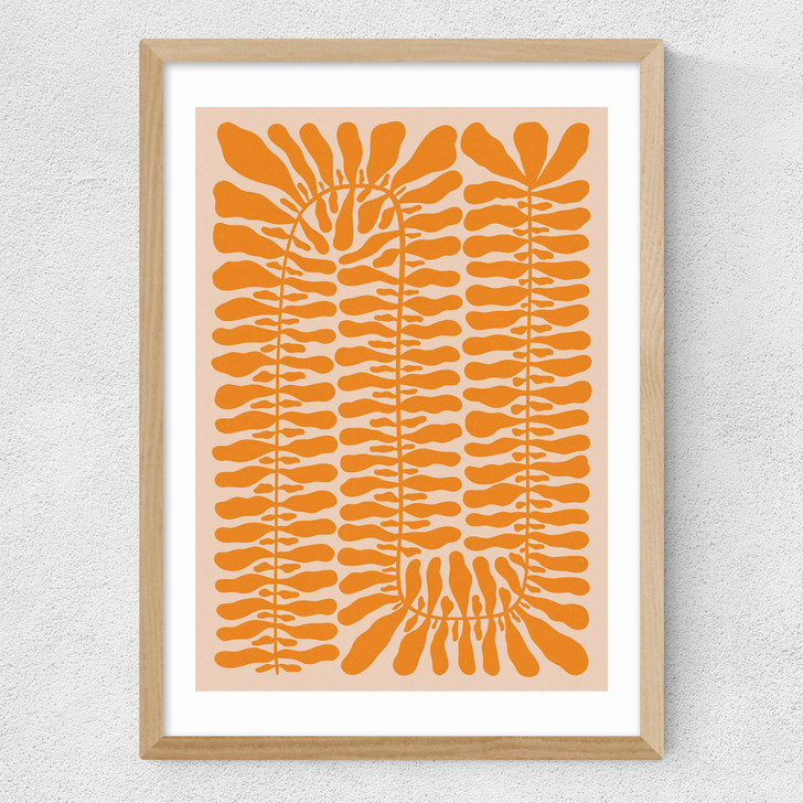 One Hundred Leaved Plant X Medium Oak Frame