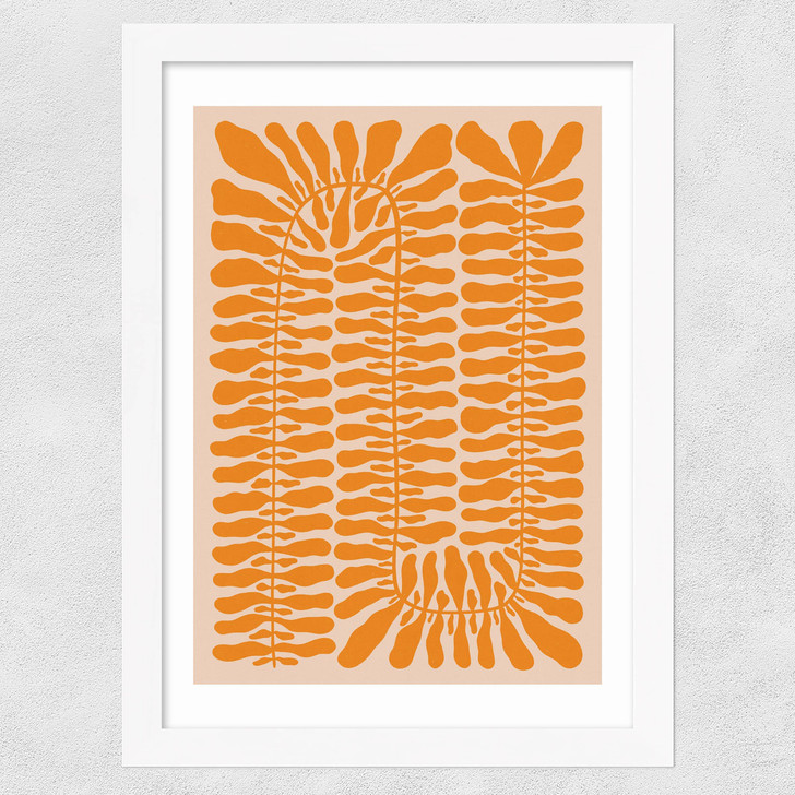 One Hundred Leaved Plant X Wide White Frame