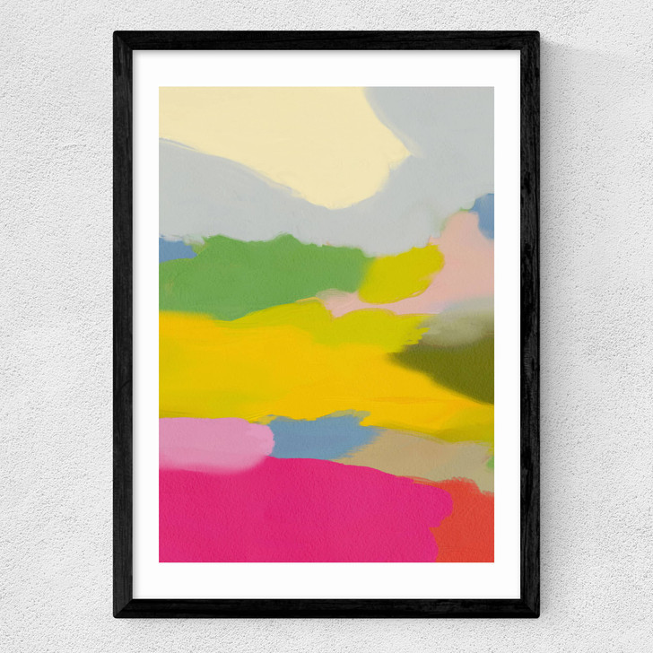 Landschaft Bunt II Medium Black Frame Landschaft Bunt II Medium Black Frame
