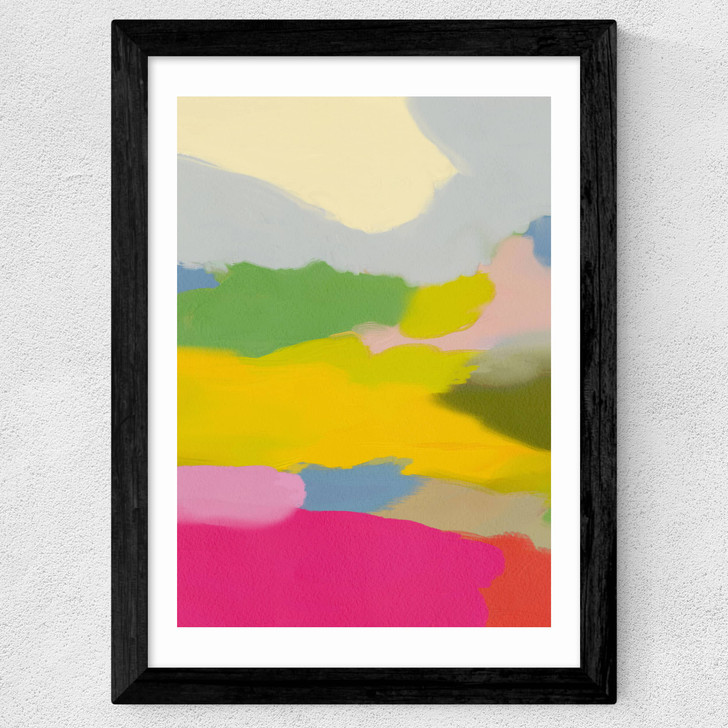 Landschaft Bunt II Wide Black Frame Landschaft Bunt II Wide Black Frame